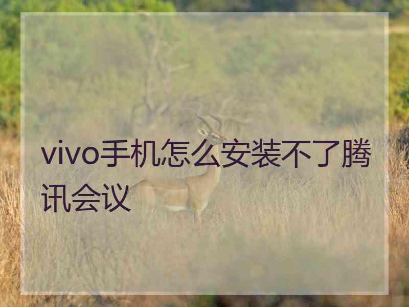 vivo手机怎么安装不了腾讯会议