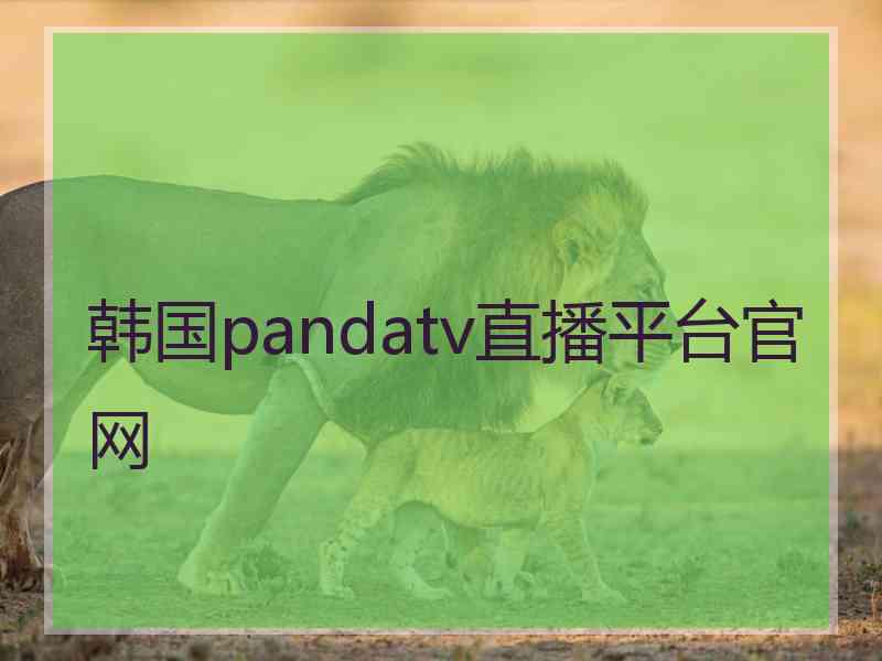 韩国pandatv直播平台官网