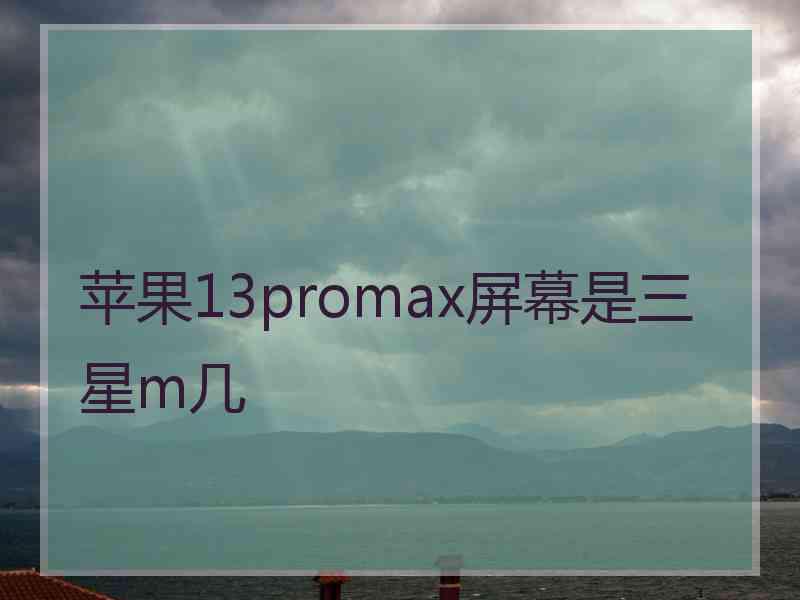 苹果13promax屏幕是三星m几