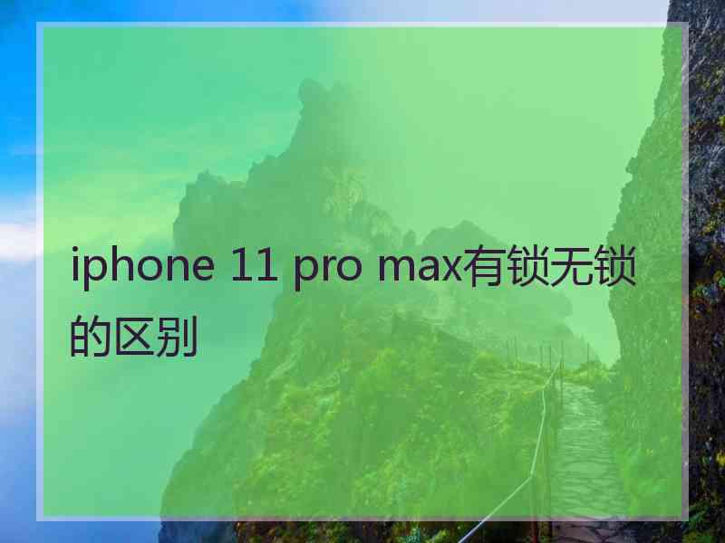 iphone 11 pro max有锁无锁的区别