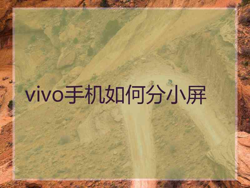 vivo手机如何分小屏