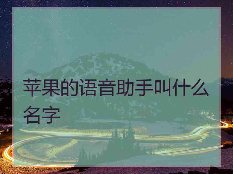 苹果的语音助手叫什么名字