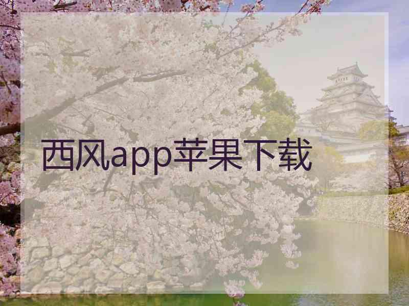 西风app苹果下载