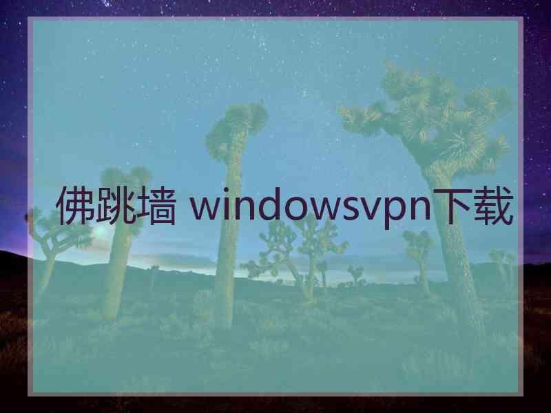 佛跳墙 windowsvpn下载