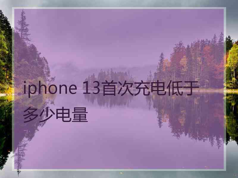 iphone 13首次充电低于多少电量