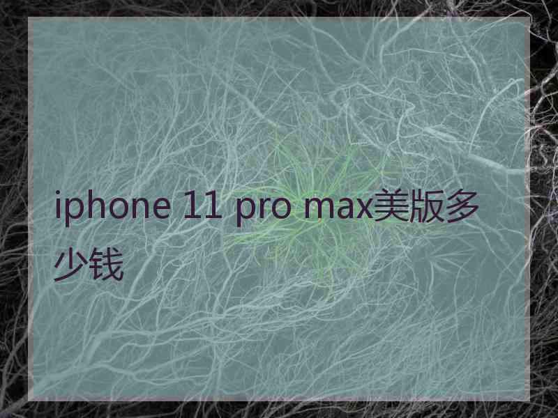 iphone 11 pro max美版多少钱