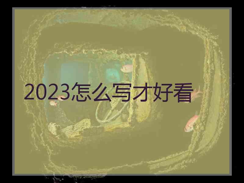 2023怎么写才好看