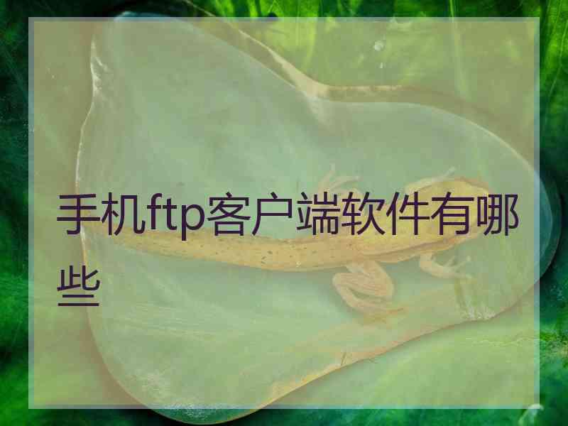 手机ftp客户端软件有哪些