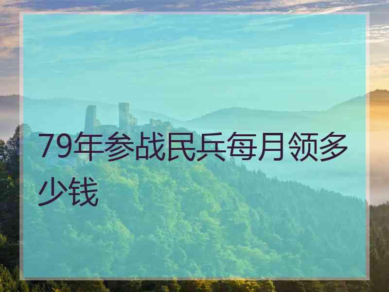 79年参战民兵每月领多少钱