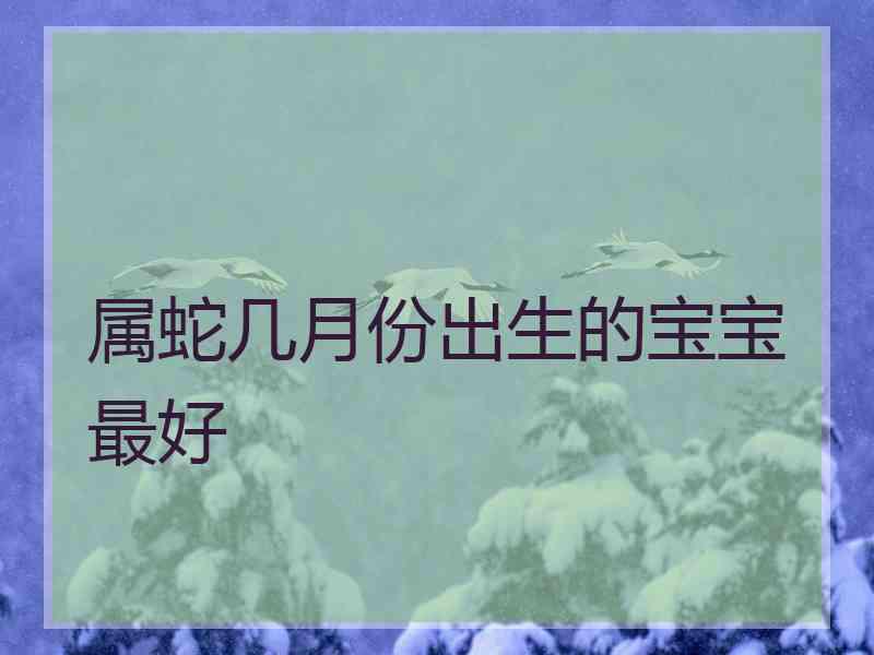 属蛇几月份出生的宝宝最好