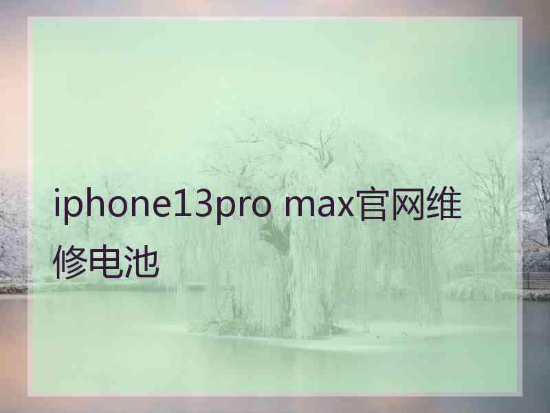 iphone13pro max官网维修电池