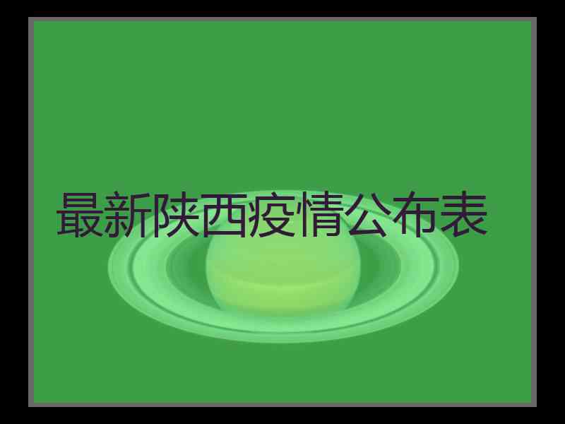 最新陕西疫情公布表