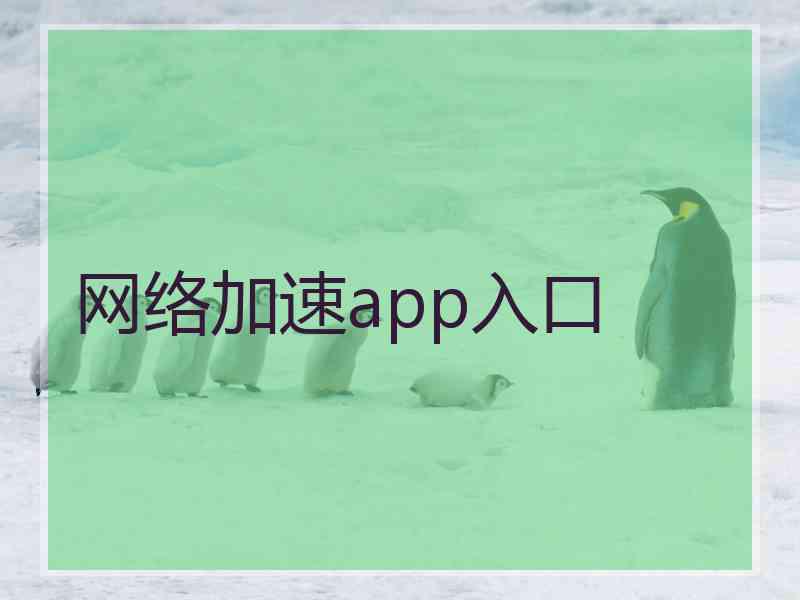 网络加速app入口