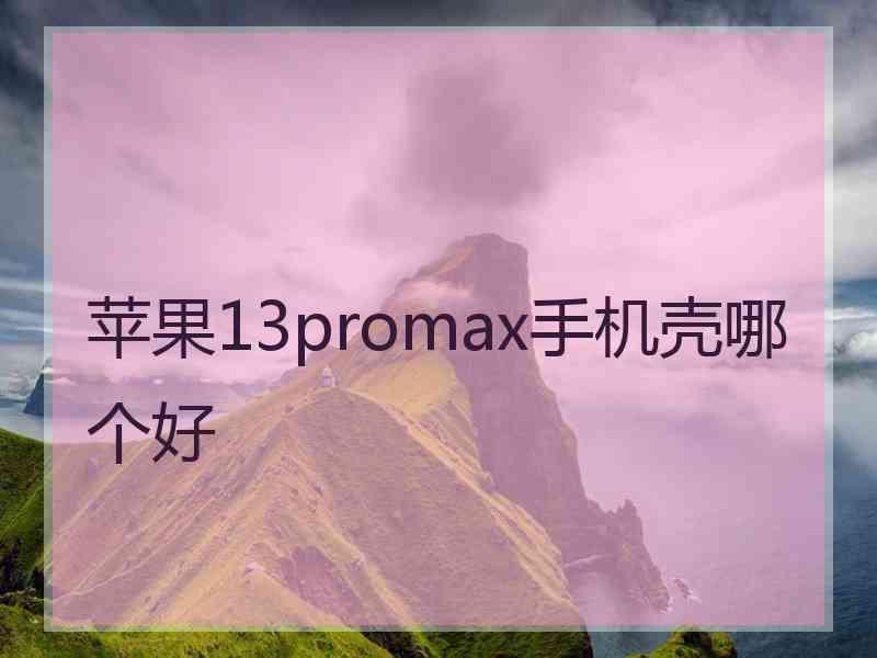 苹果13promax手机壳哪个好