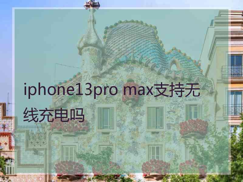 iphone13pro max支持无线充电吗