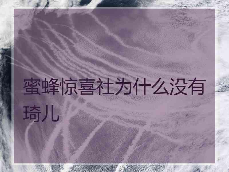 蜜蜂惊喜社为什么没有琦儿