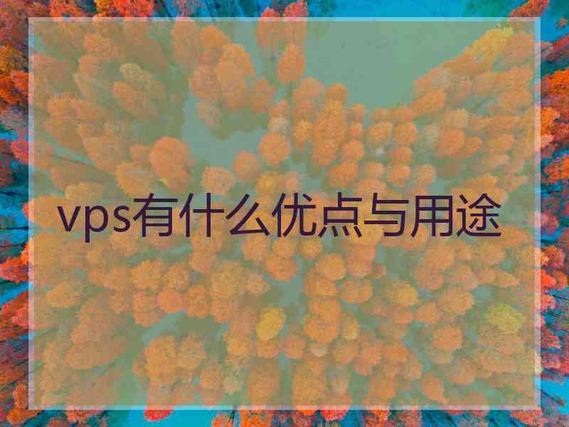 vps有什么优点与用途