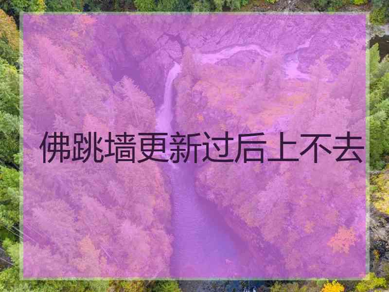 佛跳墙更新过后上不去