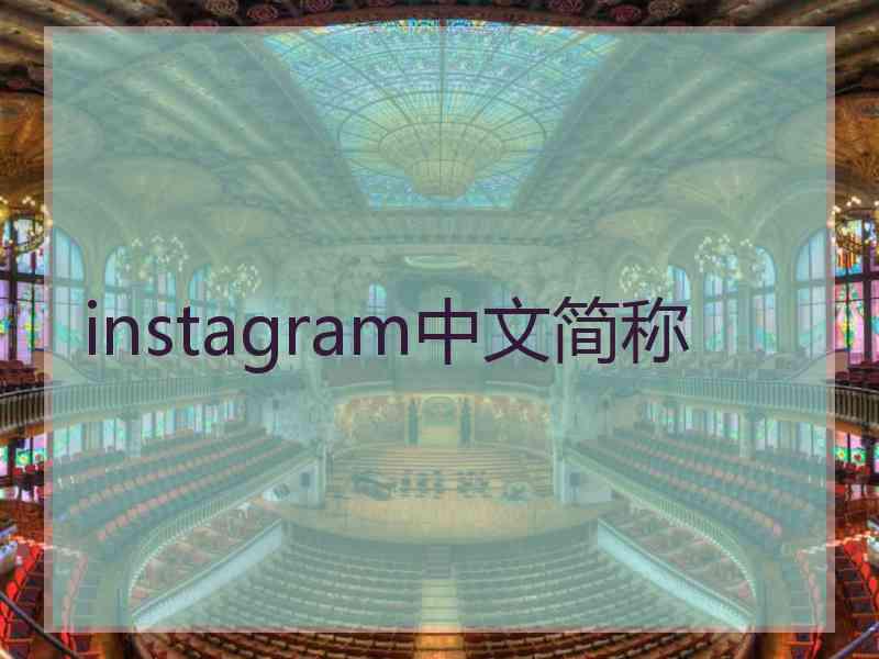 instagram中文简称