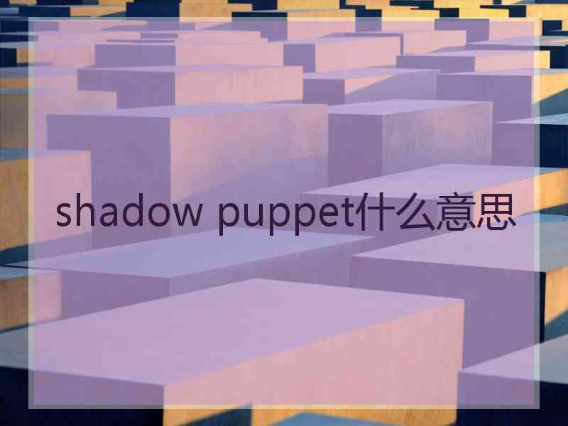 shadow puppet什么意思