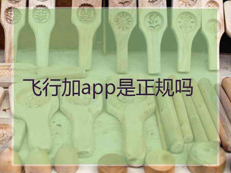 飞行加app是正规吗