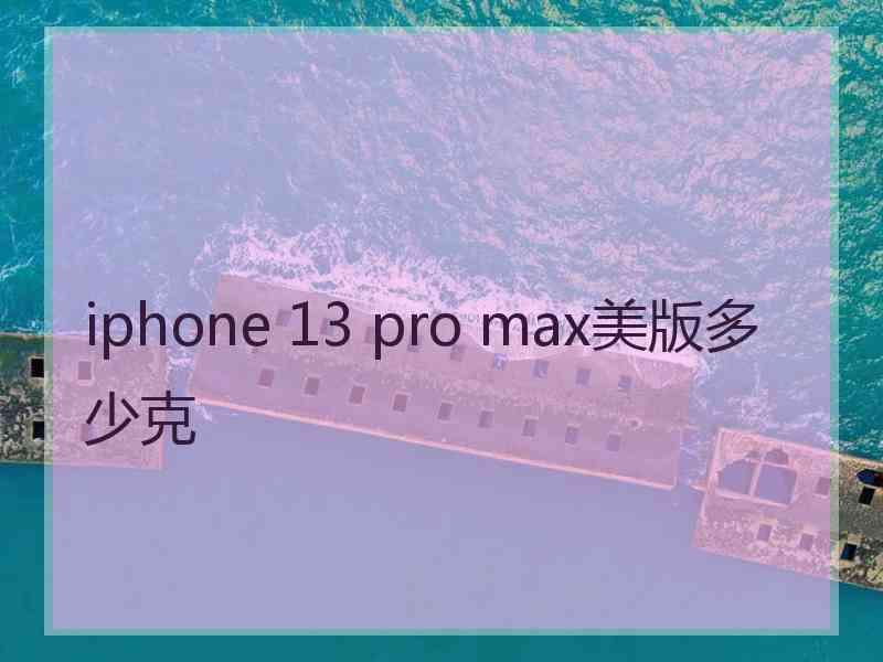 iphone 13 pro max美版多少克