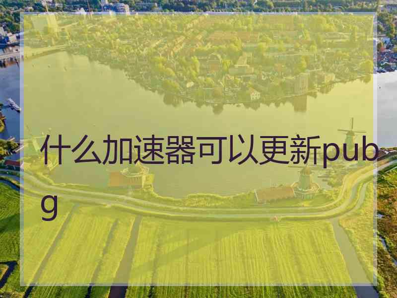 什么加速器可以更新pubg