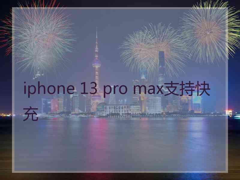 iphone 13 pro max支持快充