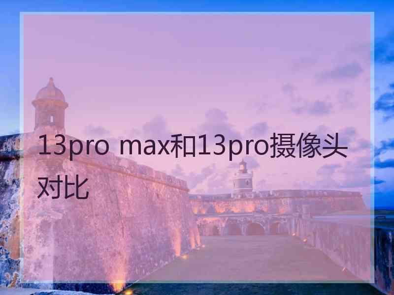 13pro max和13pro摄像头对比