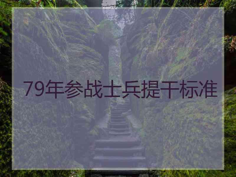 79年参战士兵提干标准