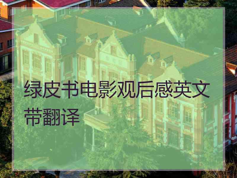 绿皮书电影观后感英文带翻译