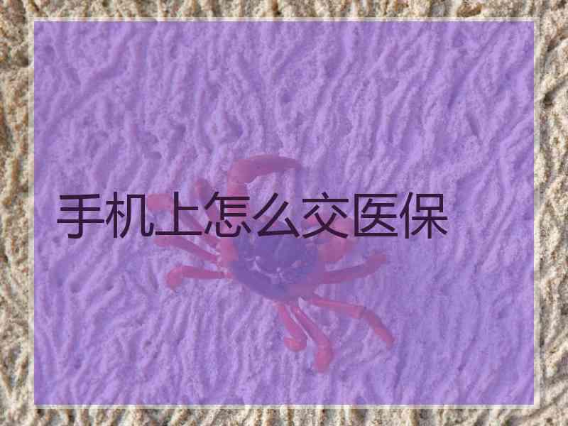 手机上怎么交医保