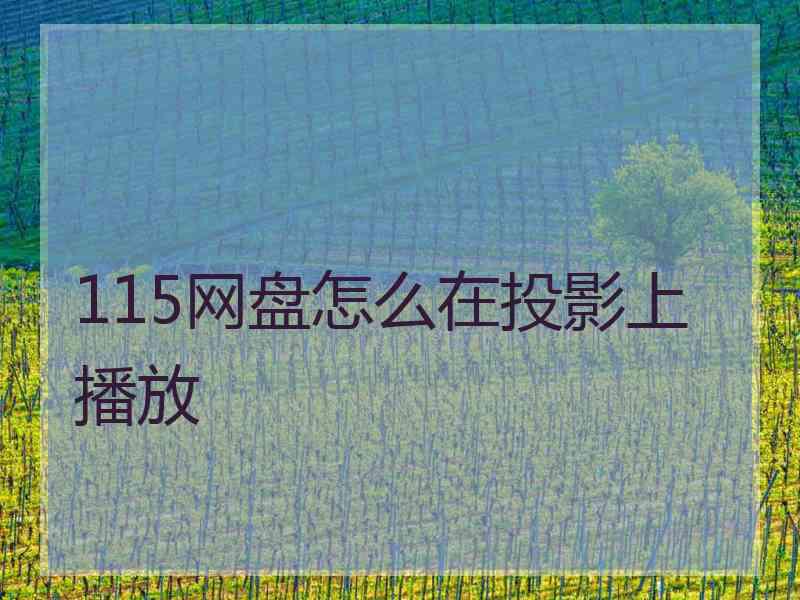 115网盘怎么在投影上播放