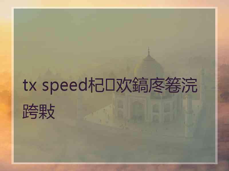 tx speed杞欢鎬庝箞浣跨敤