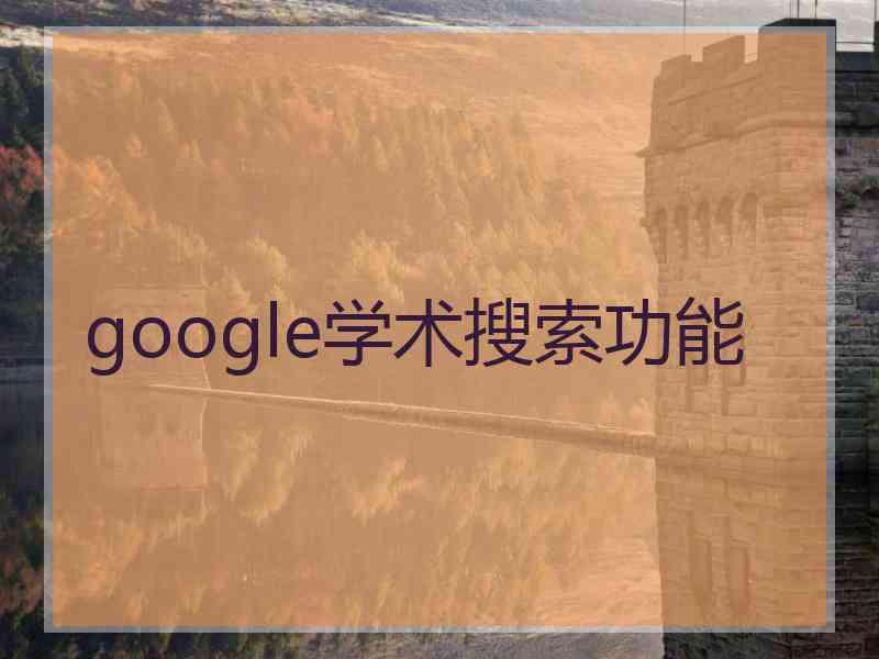 google学术搜索功能