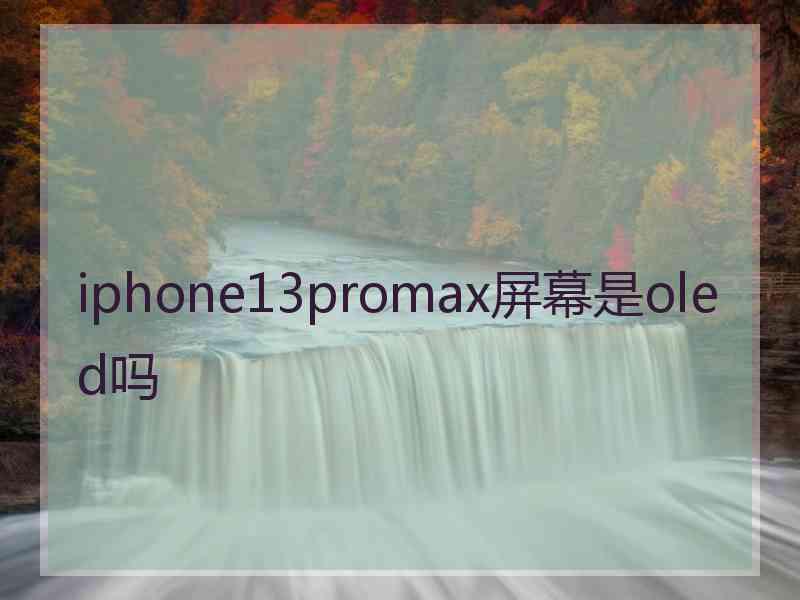 iphone13promax屏幕是oled吗