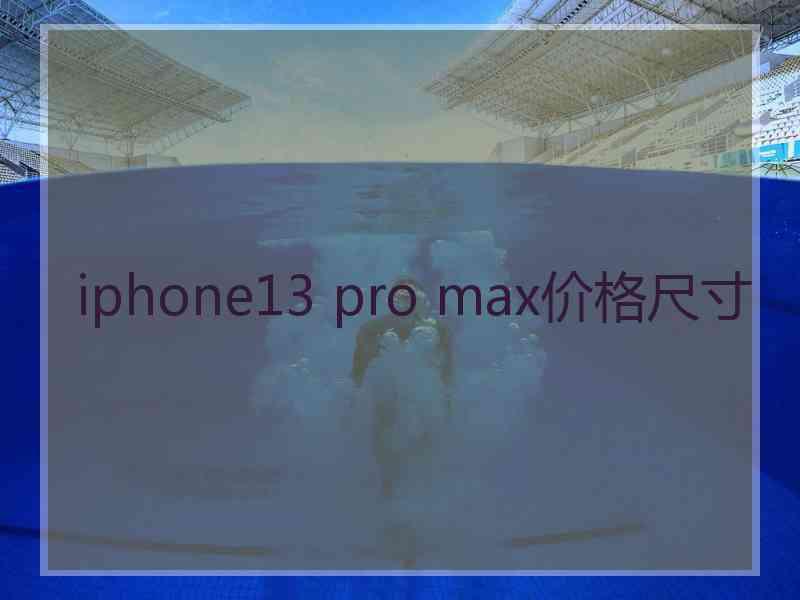 iphone13 pro max价格尺寸