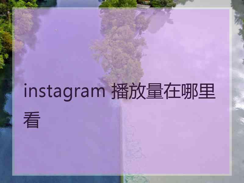 instagram 播放量在哪里看