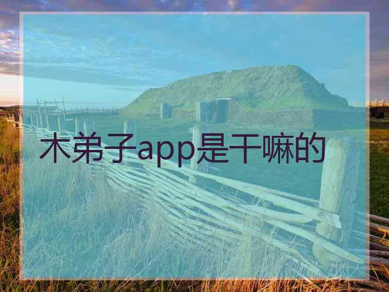 木弟子app是干嘛的