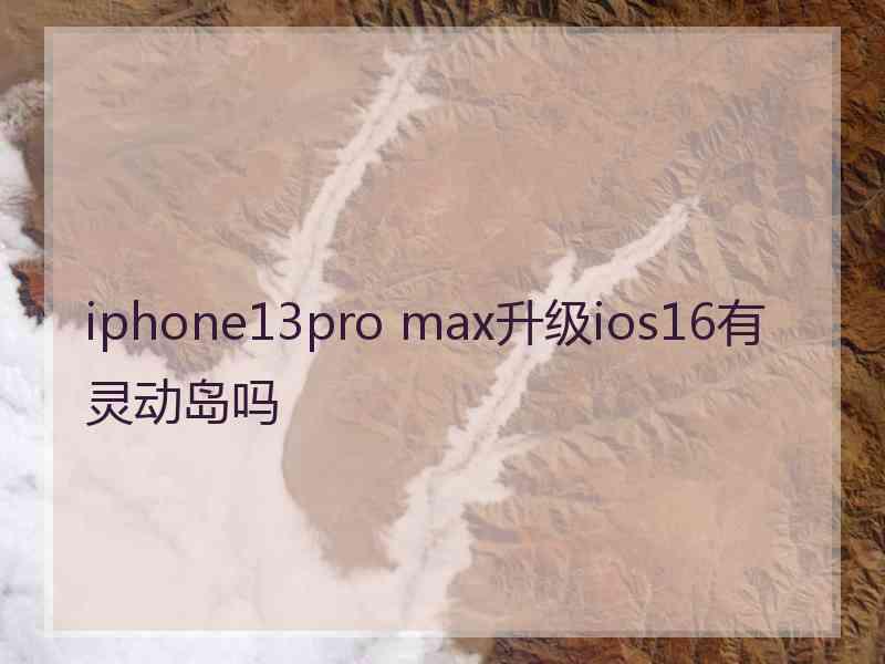 iphone13pro max升级ios16有灵动岛吗