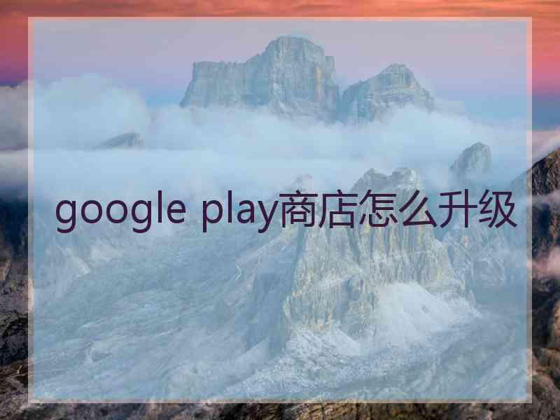 google play商店怎么升级