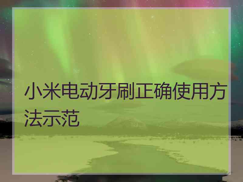 小米电动牙刷正确使用方法示范