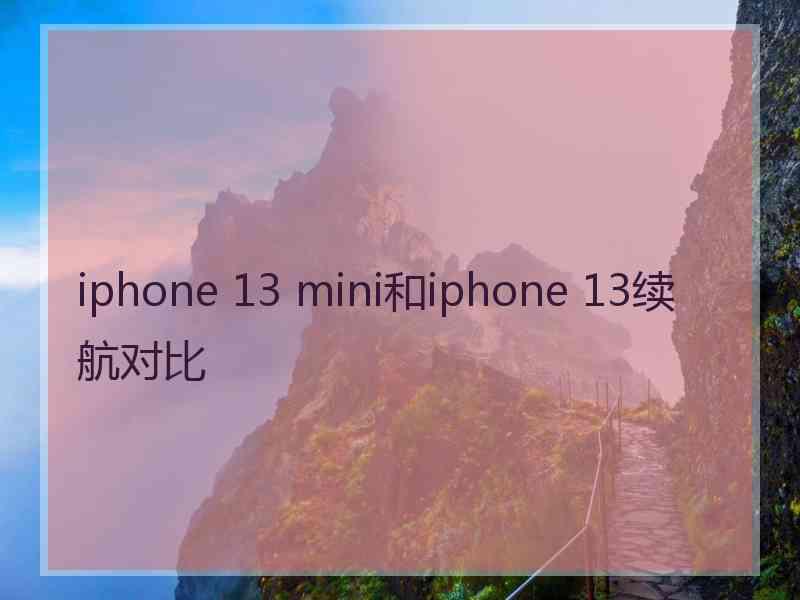 iphone 13 mini和iphone 13续航对比