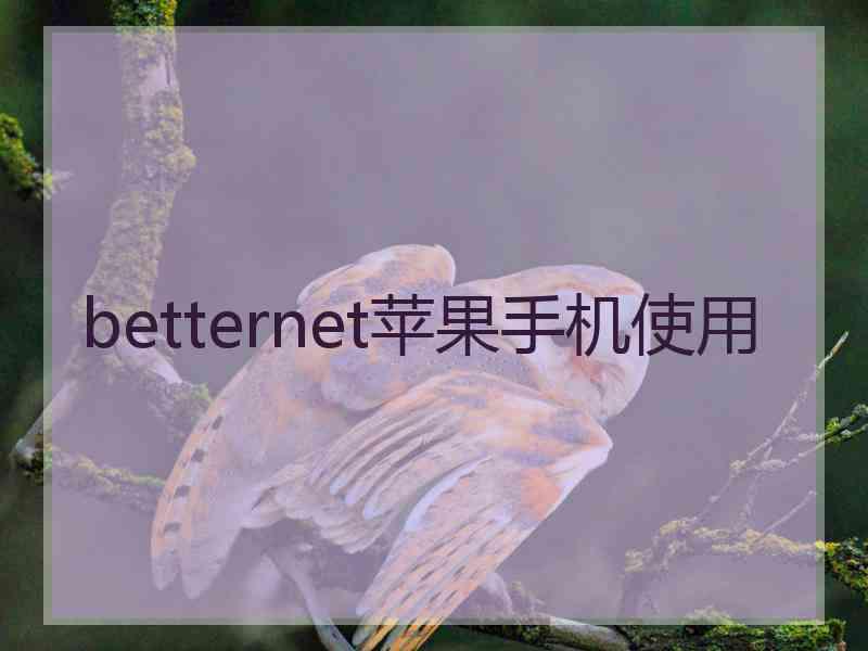 betternet苹果手机使用