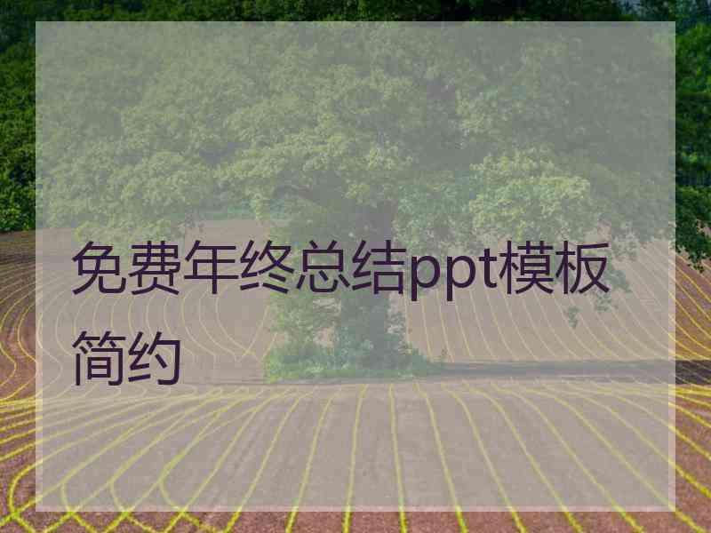 免费年终总结ppt模板简约