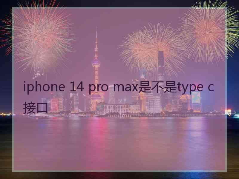 iphone 14 pro max是不是type c接口