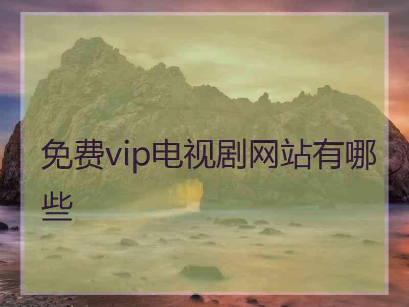 免费vip电视剧网站有哪些