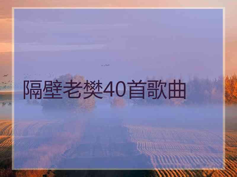 隔壁老樊40首歌曲