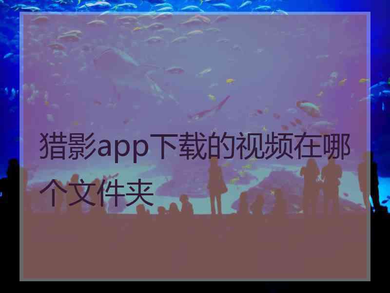 猎影app下载的视频在哪个文件夹