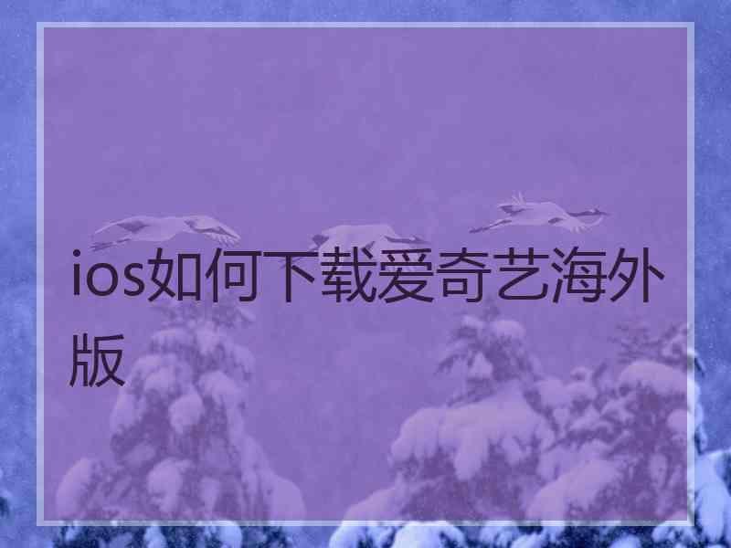 ios如何下载爱奇艺海外版